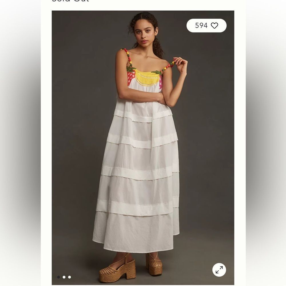 Anthropologie Farm Rio Fruits Richilieu Sleeveless Midi Dress - Picture 3 of 6